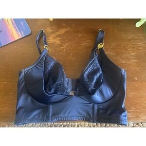 Victoria Secret 34D BRA demi lace Half Corset Navy Blue